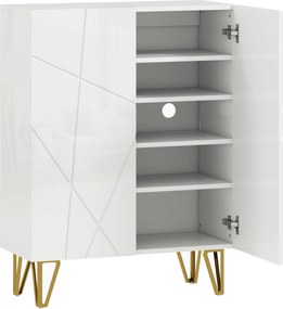 HOMCOM Dulap pentru încălțăminte cu 2 uși, raft pentru pantofi, depozitare cu 3 rafturi reglabile 72 x 31,5 x 95 cm, Alb | Aosom Romania