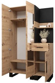 Set mobilier pentru hol Amanda 16 (Stejar artisan + verde). 1085994