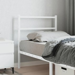 355441 vidaXL Tăblie de pat metalică, alb, 80 cm