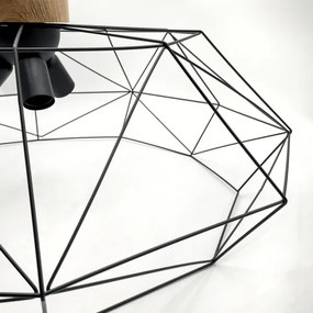 Brilagi - Plafonieră WOODY BASKET, 3 x E27/60W/230V, Ø 80 cm, stejar