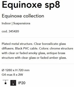 Lustra cu 8 surse de lumina EQUINOXE SP8 antique brass/ faded amber
