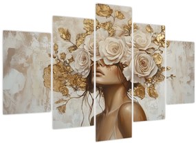 Tablou - Fată cu Trandafiri (150x105 cm)