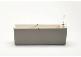 Ghiveci cu autoirigare Plastia Berberis 60, gri + ivoriu, 60 cm