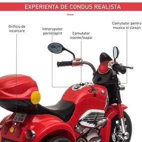 HOMCOM motocicleta electrica pentru copii, 87x46x54 cm, rosie | AOSOM RO