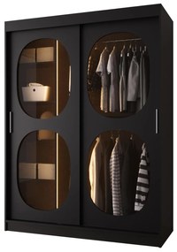 Dulap de haine 150 cm Boomer 2 (Negru) (cu iluminat). 1126264