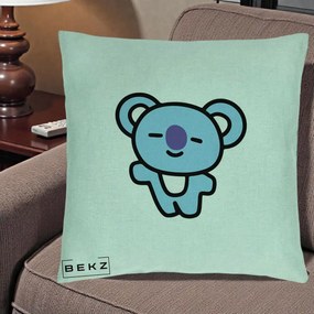 Perna Personalizata BT21 Koya Kawaii, 40x40 cm, Verde Menta, Husa Detasabila, Perna Inclusa, BEKZ®