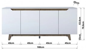 Consola GD102 Alb-Walnut