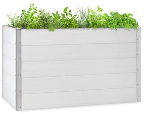 Nova Grow, ghiveci de grădină, 150 x 91 x 100 cm, WPC, aspect de lemn, alb
