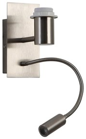 Veioză LED flexibilă Brilagi NUBILA 1xE27/25W/230V + LED/3W crom mat