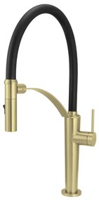 Baterie de chiuvetă cu pipă flexibilă Deante BRC_R72M CORDA auriu periat