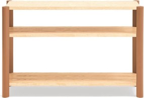 Etajeră cărămizie/în culoare naturală deschisă cu aspect de lemn de stejar 126x84x43 cm Bona – Teulat