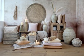 Suport pentru lumanare, natur, din lemn reciclat, Grimaud