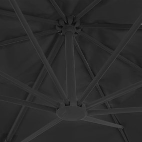 Umbrela suspendata cu stalp din aluminiu, antracit, 400x300 cm Antracit, 400 x 300 cm