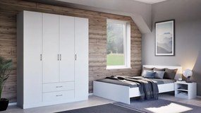 Pat dublu Miami fără cadru de pat 140x200 cm alb-alb