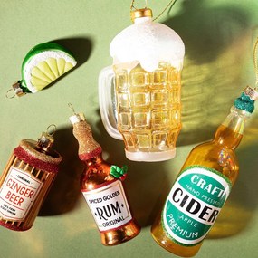 Ornament de Crăciun lucrat manual din sticlă 9,5 cm Frothy Beer – Sass &amp; Belle