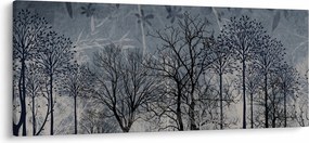 Tablou - Siluetă copac și frunze (120x50 cm)