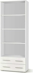 Biblioteca LIMA, alb, PAL laminat, 77x40x200 cm