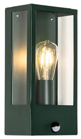 Lampă de perete exterioară verde închis cu senzor de mișcare IP44 - Rotterdam