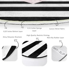 Covor rotund pentru copii negru-alb ø 80 cm Comfort – Mila Home