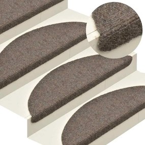 vidaXL Covorașe autoadezive pentru scări, 5 buc., 65x21x4 cm, bej, semirotunde, mari