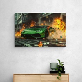 Tablou Lamborghini verde Huracan