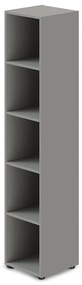 Dulap înalt îngust TopOffice Premium 39,9 x 40,4 x 196,5 cm, gri