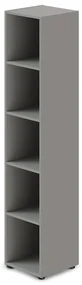 Dulap înalt îngust TopOffice Premium 39,9 x 40,4 x 196,5 cm, gri
