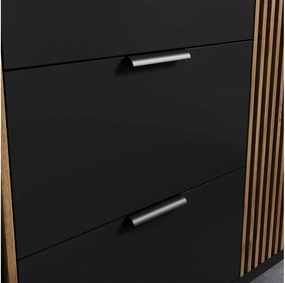 Dulap lemn masiv Sia Negru, 185 × 60 × 200 cm