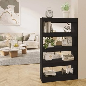 811710 vidaXL Bibliotecă/Separator cameră, negru, 80x30x135 cm, PAL