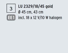 Lustra cristal Swarovski Spectra design modern de lux GALAXY 24K 18L auriu