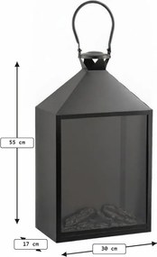 Decoratiune LED felinar COZY WARM 55x30 cm, neagra
