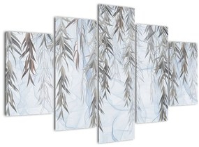 Tablou - Crenguțe de salcie fundal albastru (150x105 cm)