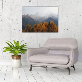 Tablou pe sticlă - Crestele munților (70x50 cm)