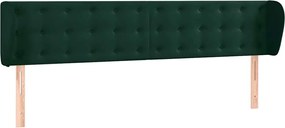 vidaXL Tăblie de pat cu aripioare verde închis 163x23x78/88 cm catifea
