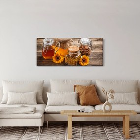 Tablou - Natura morta cu borcane de miere (120x50 cm)