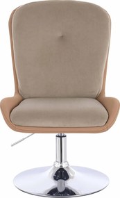 HR690N Scaun Velvet&amp;soft Piele Pu Latte/Carmel Bază Cromata