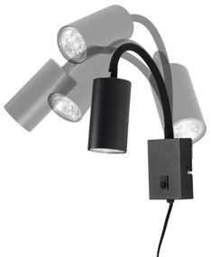 Lampă de perete flexibilă ROBBY 1xGU10/25W/230V neagră Globo 57911WB