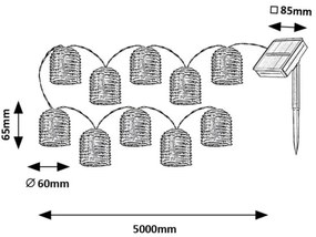 Rabalux 77047 - Șir LED solar RUPIT 10xLED/0,6W/1,2V IP44
