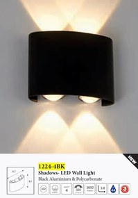 Aplica LED perete exterior IP44 Shadows