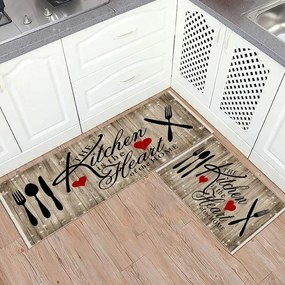 Set 2 Covoare bucatarie antiderapante 60x80 cm + 60x120 cm, CBU301