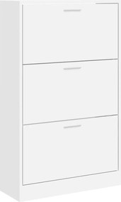 vidaXL Pantofar, alb, 63x24x103 cm, lemn compozit