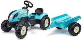 Tractor Falk pentru copii cu pedale si remorca, albastru, FK 2059L