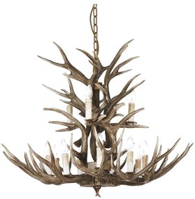 Ideal Lux - Candelabru CHALET 12xE14/40W/230V pe lanț, design coarne