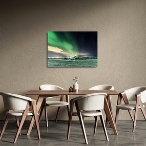 Tablou pe sticlă cu Aurora Borealis (70x50 cm)