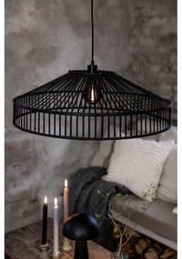 Lustră neagră cu abajur din bambus ø 70 cm Tapa – Markslöjd