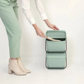 Cos depozitare sau reciclare Brabantia Sort&Go 1006311, 20 L,  22,5x45x28 cm, Stivuibil, Plastic, Verde deschis