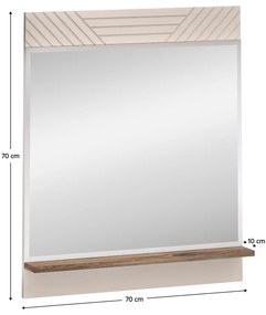 Oglinda EYCO 70, cașmir/stejar castello