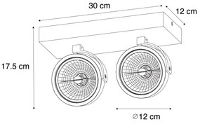 Spotlight de design bronz închis cu 2 lumini rotative și înclinabile - Go