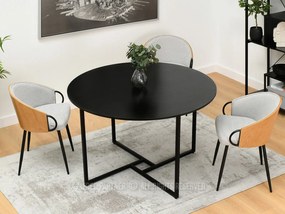 Masă de sufragerie Bird (lemn negru + negru). 1111738