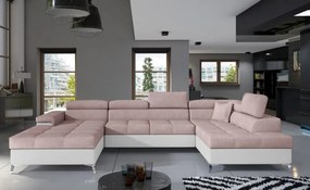 Canapea modulara, extensibila, cu spatiu pentru depozitare, 345x202x90 cm, Eduardo R03, Eltap (Culoare: Roz deschis / Omega 91)